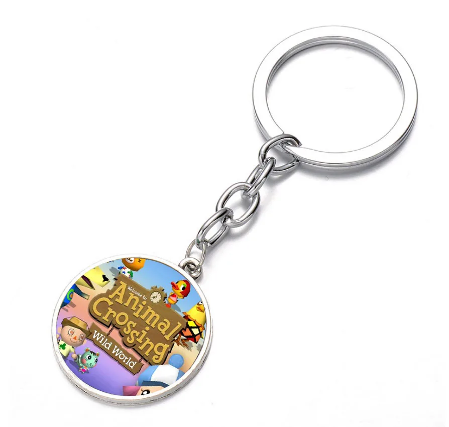 

Аниме животное пересечение брелок женский брелок Хрустальное стекло кабошон искусство картина кулон брелок держатель кулон