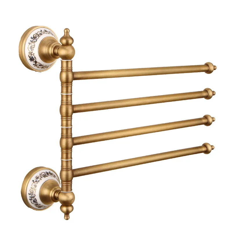 Античная латунная вешалка для полотенец ванной комнаты настенное крепление