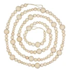 Деревянная гирлянда из бисера, 7 футов, домашний декор, деревенский стиль, натуральный праздник, Рождественская елка, гирлянда, украшения в стиле бохо