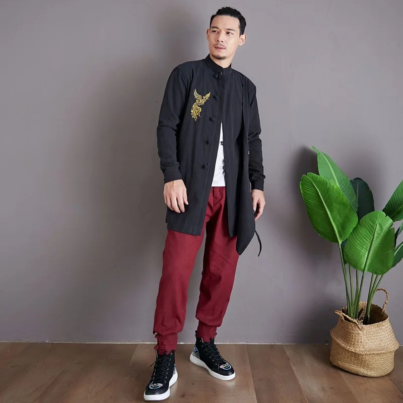 Китайское кимоно для мужчин винтажная хлопковая блузка в стиле кунг фу