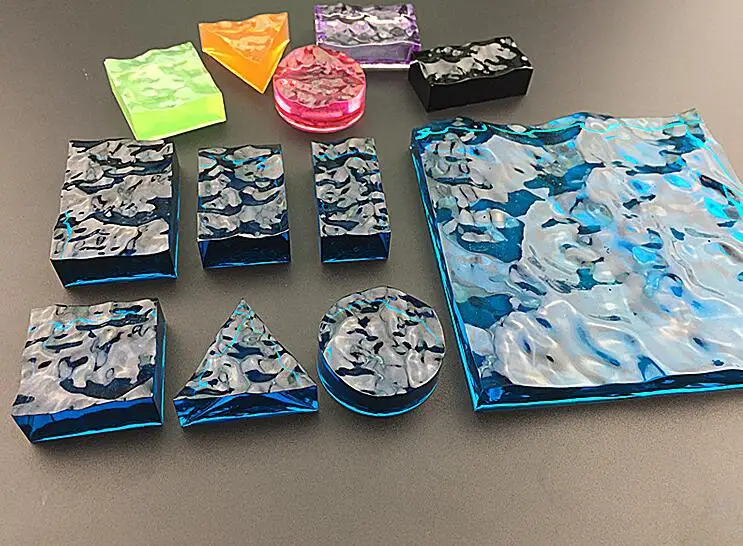 7 шт./лот круглая квадратная форма для подвесок в форме эпоксидных линий