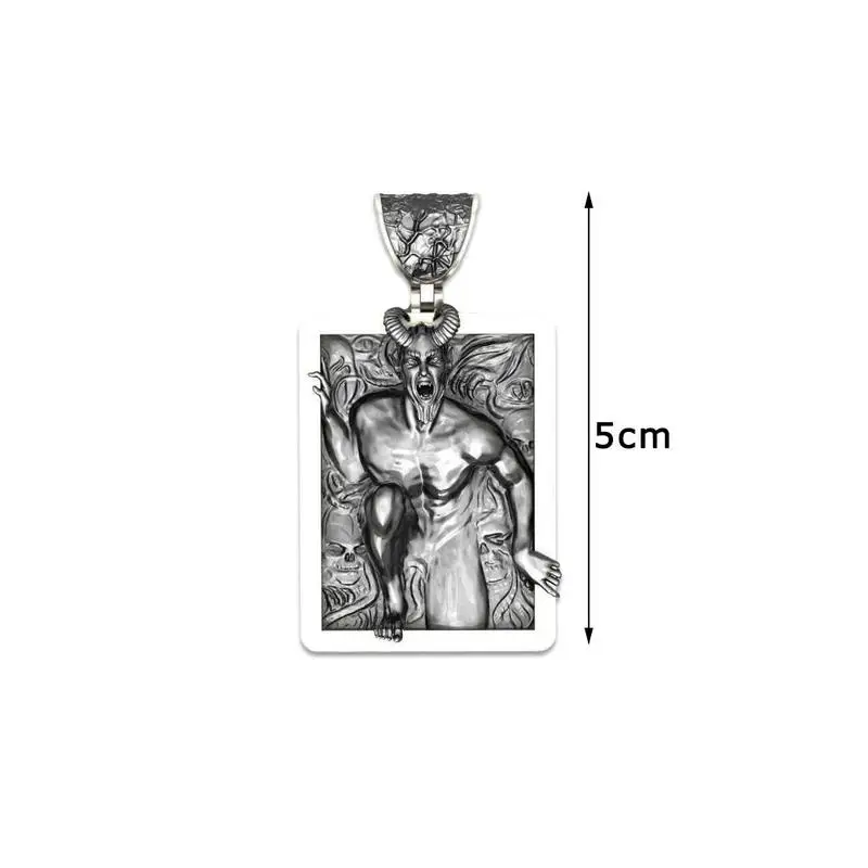 Модное винтажное ожерелье с подвеской в виде демона черепа унисекс ретро сплав