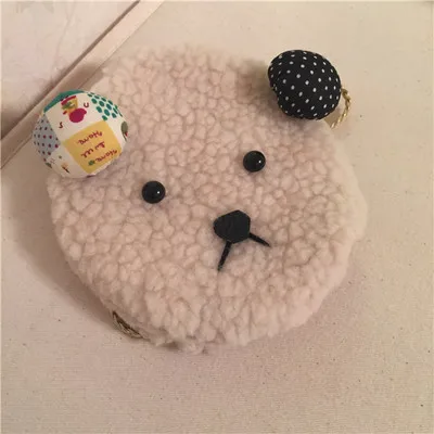 Raged Sheep Girls плюшевый Кошелек для монет, кошелек для детей, сумка для монет, детский держатель денег бумажник, милые подарочные сумки для детей - Цвет: E402-BLACK
