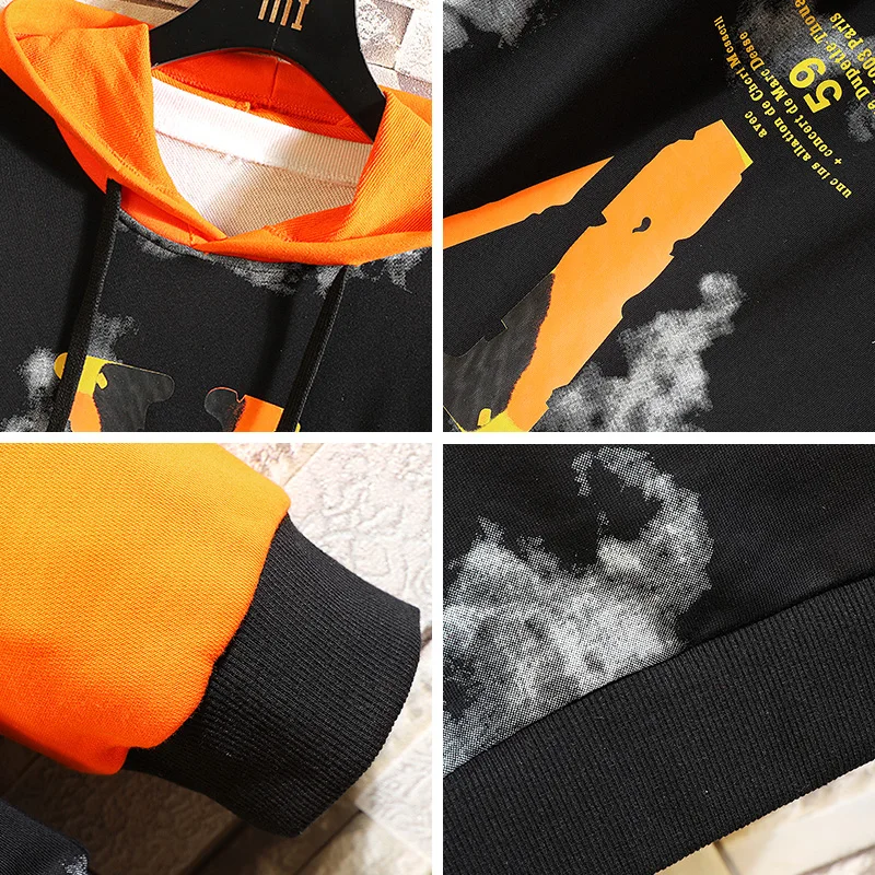 FUODRAO/Осенняя толстовка с капюшоном для мужчин Японская уличная Толстовка в стиле