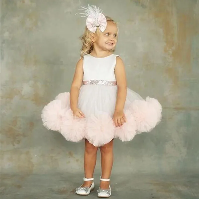 Новинка розовые пышные платья на день рождения для маленьких девочек детское