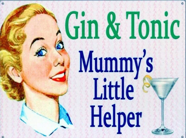 Tin Sign Mummy's Little Helper Grey Coffee Bar Decoration Home Decor