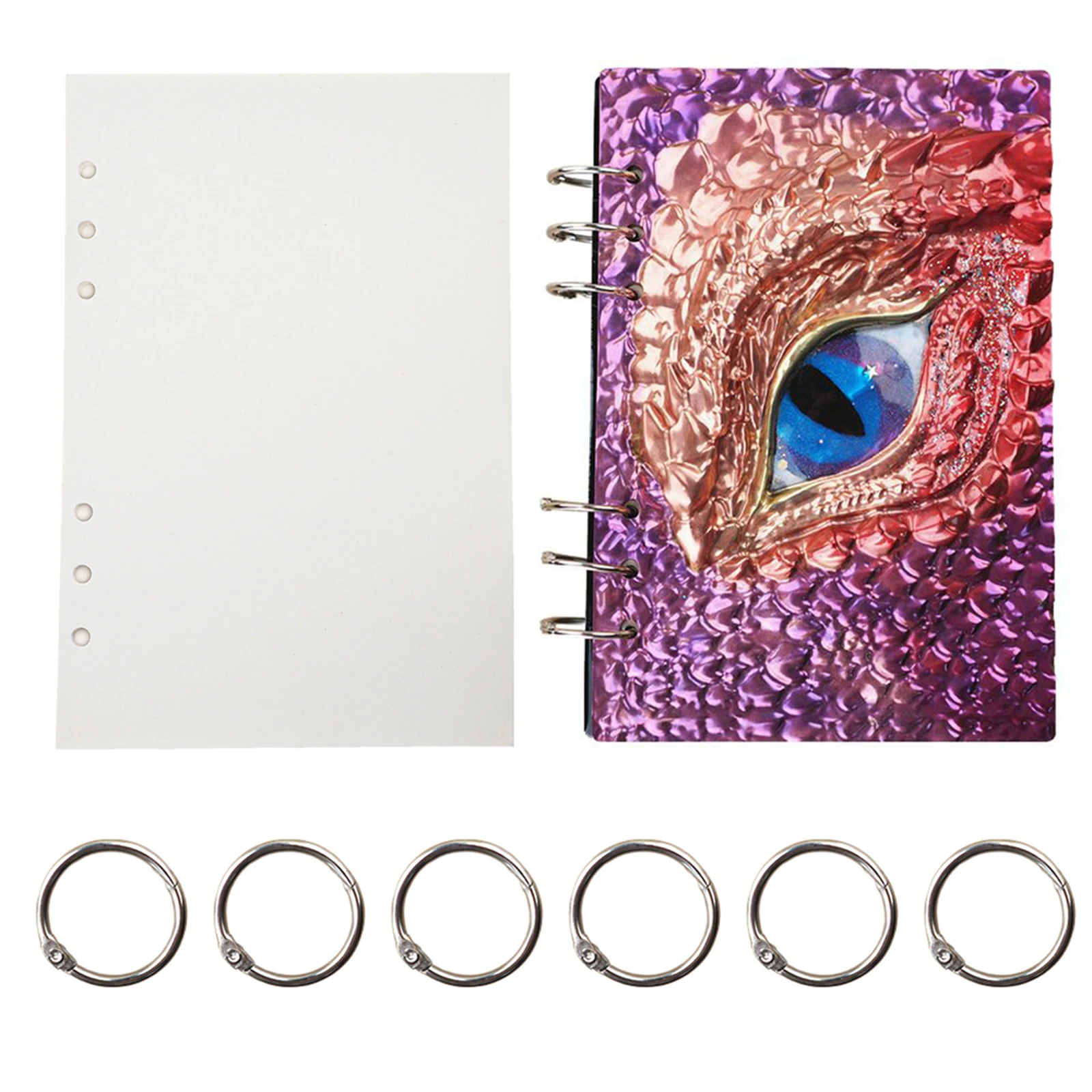

Crystal Epoxy Resin Mold Dragon Eye Book Leather Book Case Dragon Mirror Casting Silicone Mould DIY Crafts Notebook Front Cover