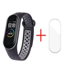 Цветной ремешок для Xiaomi Mi Band 3, 4, 5, 6, защитная пленка для умных часов, для MiBand 4, 5, 6, силиконовый сменный ремешок для M3, M4