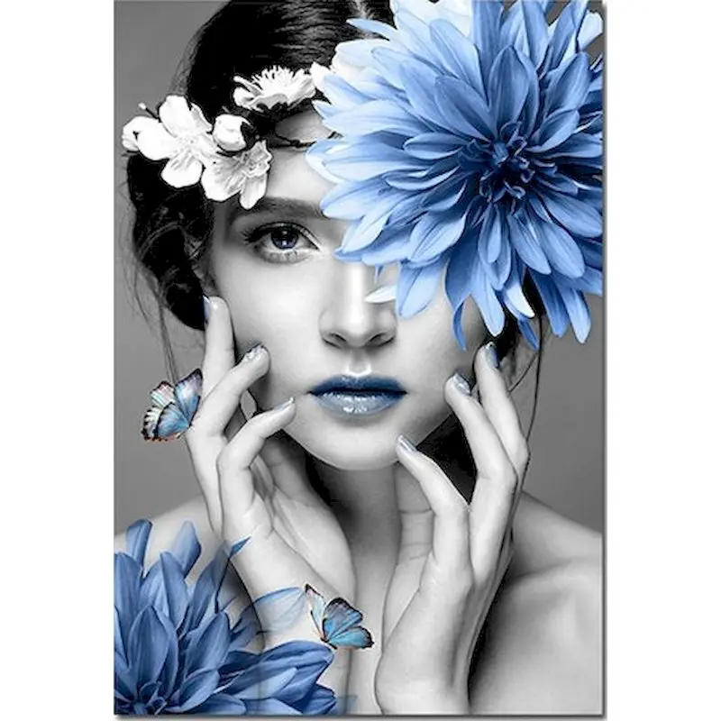 

RUOPOTY Oil Paint By Numbers Kits Flower woman Figure Painting By Numbers On Canvas Frameless 60x75cm Figure DIY Home Decor