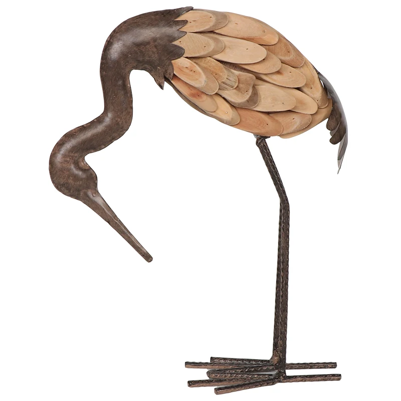 Креативный деревянный журавль для животных железный художественный декор