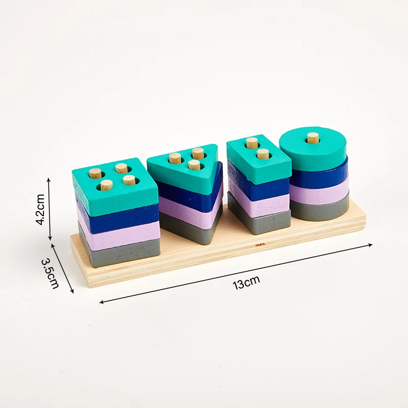 

Wooden 3D Toys Childhood Learning Kids Baby Colorful Wooden Blocks Educational Toy For Children Christmas Gift