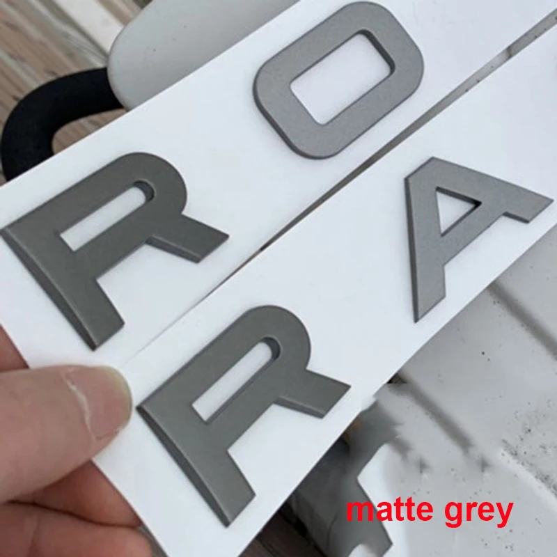 

Letters Emblem for RANGE ROVER VELAR SPORT Car Styling Hood and Trunk Word Logo Badge Sticker Matte Shine Glossy Grey Top ABS