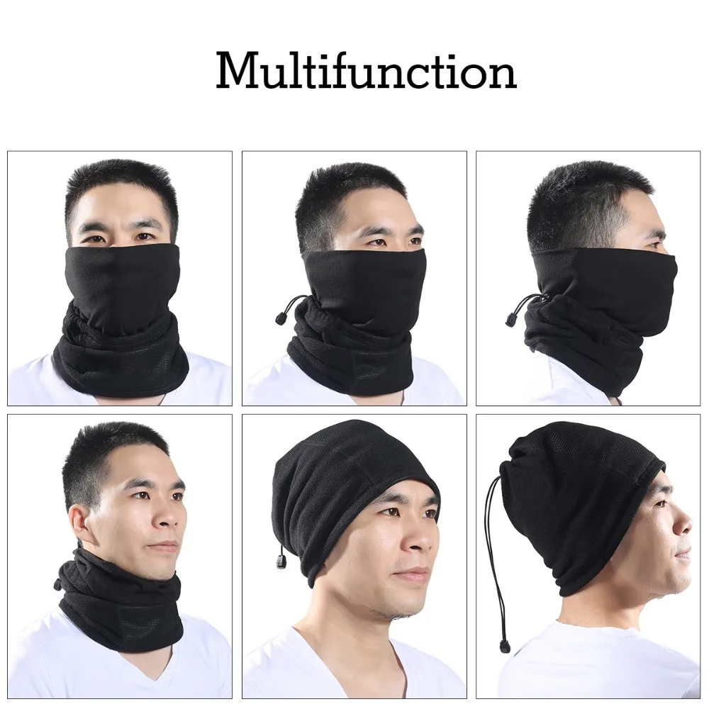 Зимние флисовые термо шеи теплые гетры полумаска для велоспорта и сноубординга