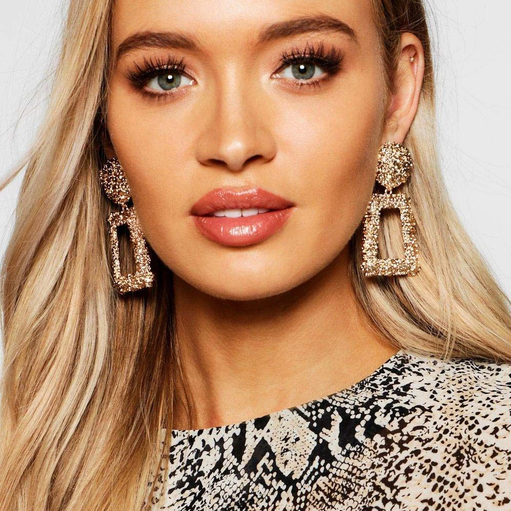 Большие винтажные металлические висячие серьги в стиле панк золотые черные