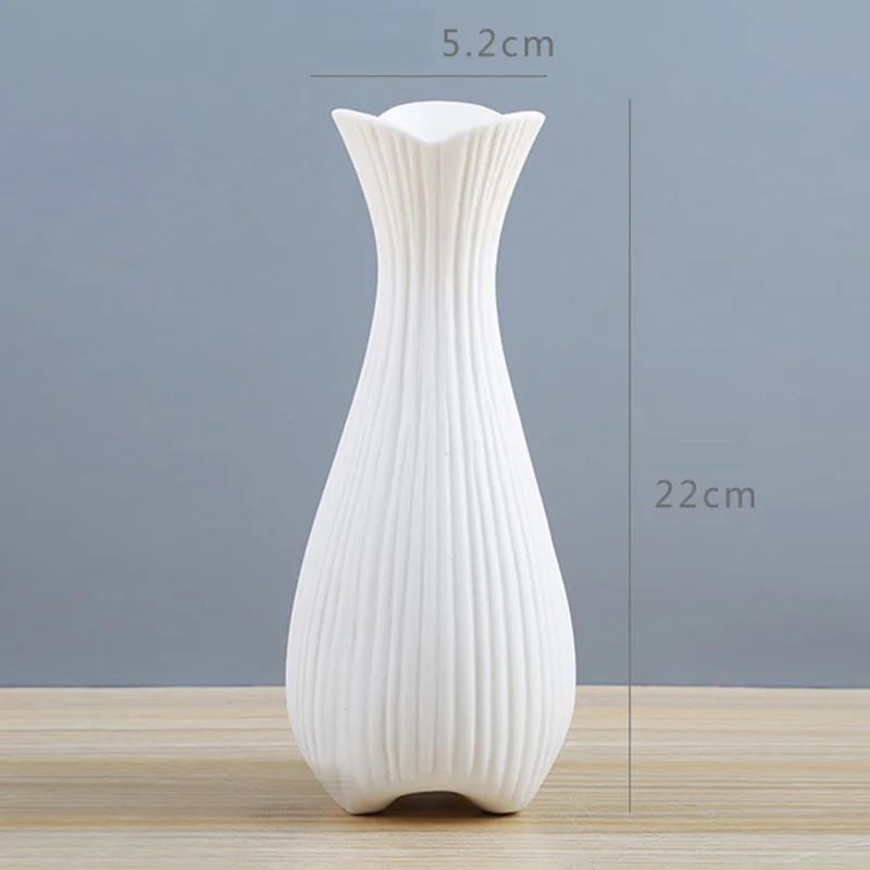 Современная оригами пластиковая фарфоровая ваза Европейская белая керамическая Цветочная композиция художественная Цветочная декоративная ваза домашний нордический Декор VC - Цвет: style 4