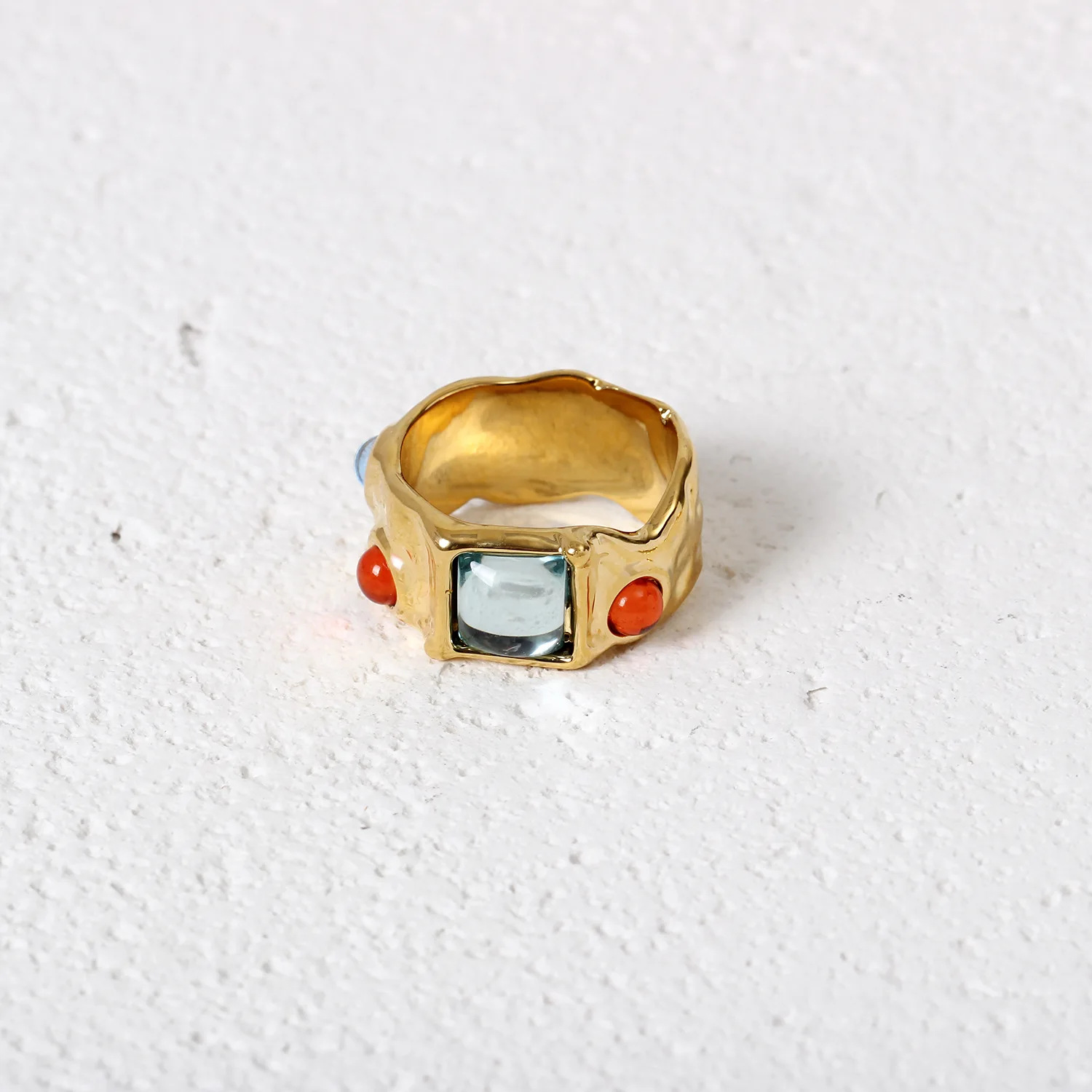 

Hiphop Rock Rings for Women Couples New Fashion Creative Square Artificial Gem Forefinger Ring Party Jewelry Gifts