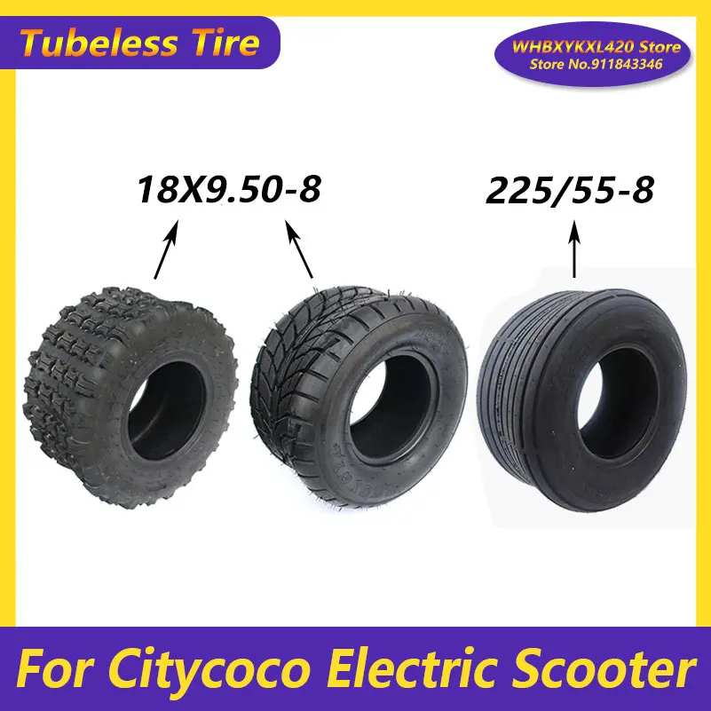 

225/55-8 18x9.50-8 Tubeless Tire 10 Inch Widened Tire 8 inch Vacuum Tires for Harley Citycoco Electric Scooter Accessories Parts