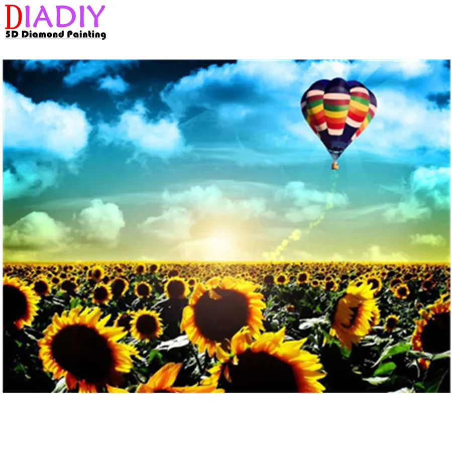 

Набор для алмазной вышивки 5D «сделай сам», картина с природным пейзажем, подсолнухами, мозаика, набор для домашнего декора