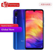 Xiaomi Redmi Note 7 с глобальной прошивкой, 4 ГБ, 64 ГБ, Восьмиядерный мобильный телефон Snapdragon 660, камера 48 МП, 6,3 дюйма, FHD экран с защитой от воды, QC 4,0