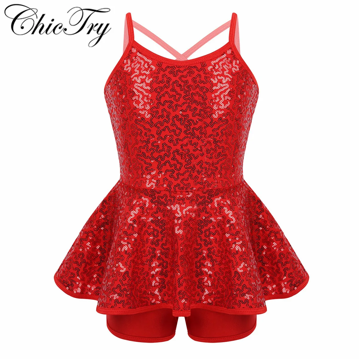 Детский балетный танцевальный костюм для девочек с блестящими блестками и