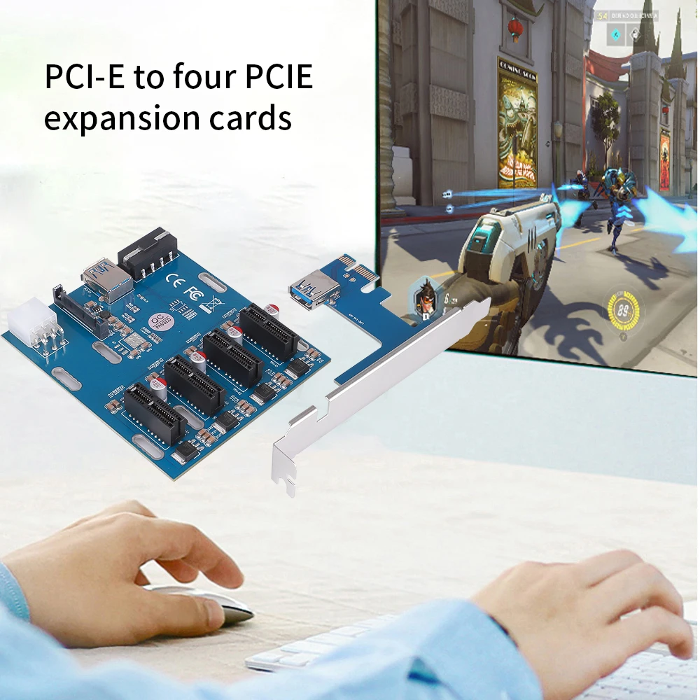 Kebidu 1X Слоты Райзер мини низкопрофильный ITX для внешнего PCIe 1 до 4 pci express адаптер