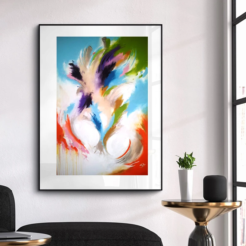 RELIABLI абстрактный принт цветные холщовые картины на стену для гостиной куадро