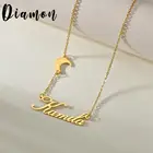 Ожерелье с именем Луны со стразами, из нержавеющей стали, Золотая подвеска, подарок для женщин, 2020