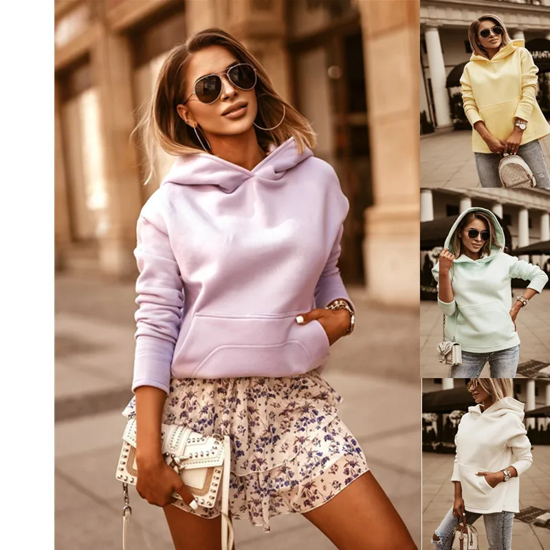 

Fashion New Women Long Sleeve Tops Casual Pullovers Streetwear Sweatshirt Female Clothging Pocket Anime Hoodie