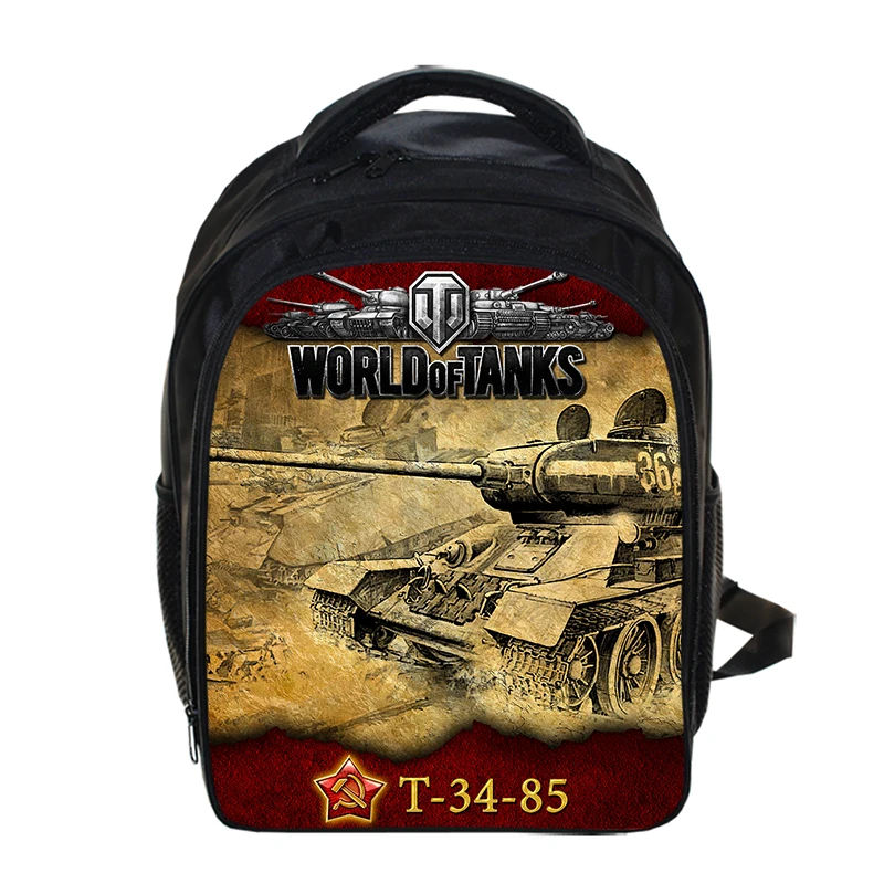 

13 Inch Game World Of Tanks Children Backpacks Boys Girls SchoolBag For Kindergarten Daily Backpack Kids BookBag