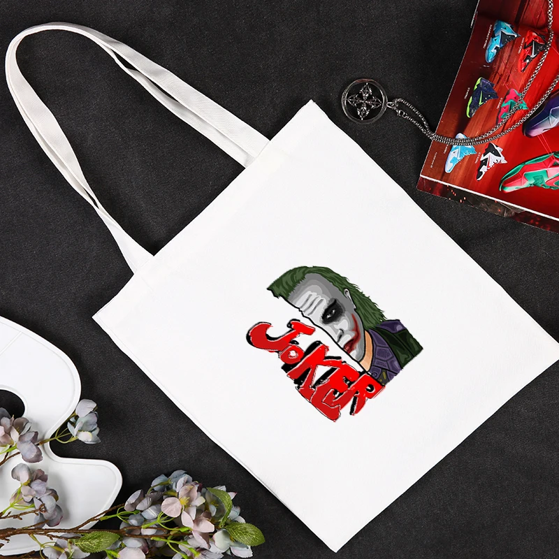 

Joker Shopping Bags Shopper Shoulder Bag Designer Handbags 2021 Customizable Logo Women's Canvas Tote Anime Printed Woman Big