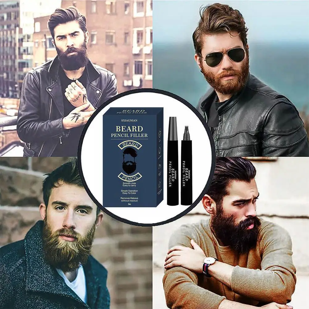 

Men'S Beard Styling Modification Tool Set Beard Hair Beard Styling Pen Ball Beard Growth Brush Set Oil Essential Filling Be F2A6