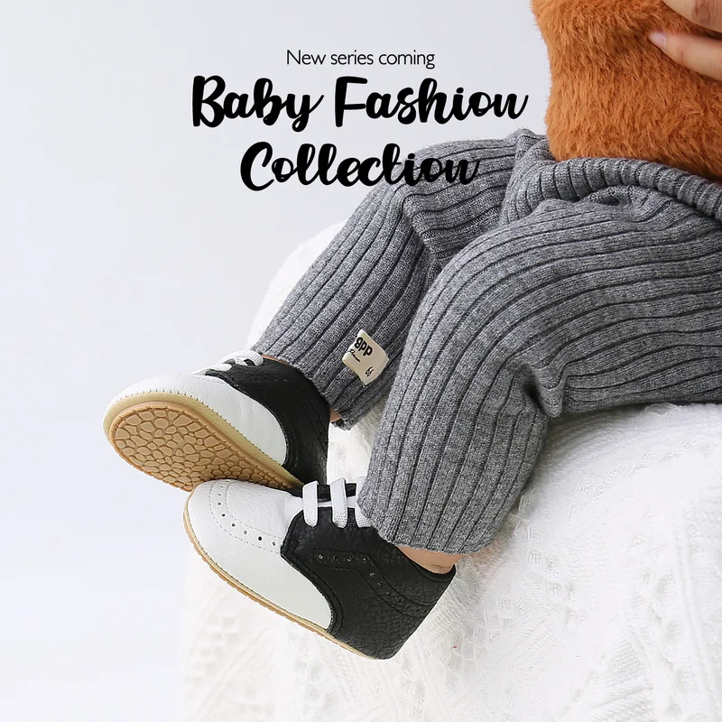 Мокасины детские кожаные на резиновой подошве Классическая обувь для начинающих