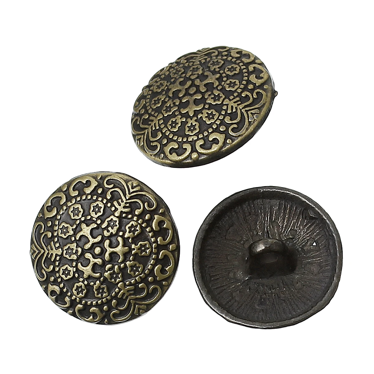 

30Pcs Retro Buttons Hollow Pattern Shank Sewing Metal Buttons DIY Sewing On Jeans Clothing Button Round Scrapbook Decoration