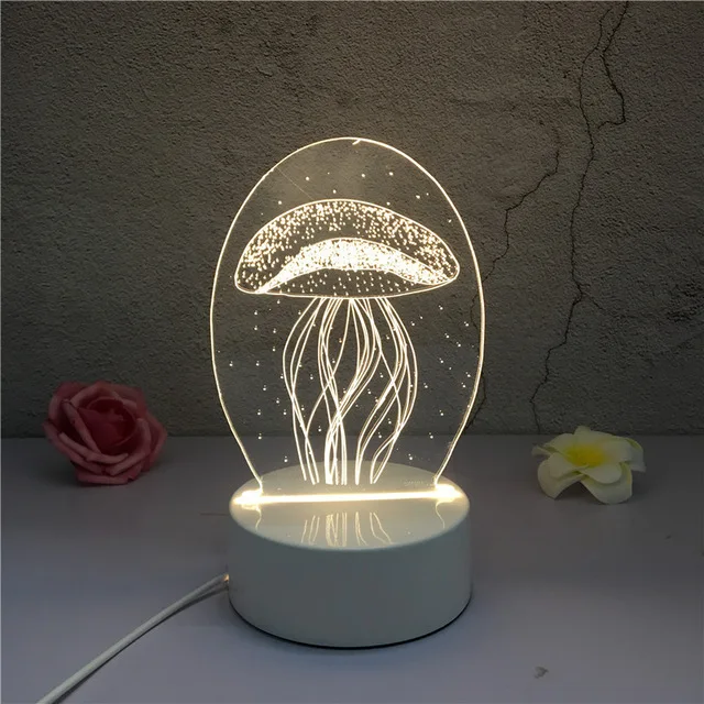 

3D LED Night Light Buddha statue Guitar Jellyfish moon Lamp Acrylic Table Lamp Baby Kids room Night Light Creative Gift for Home