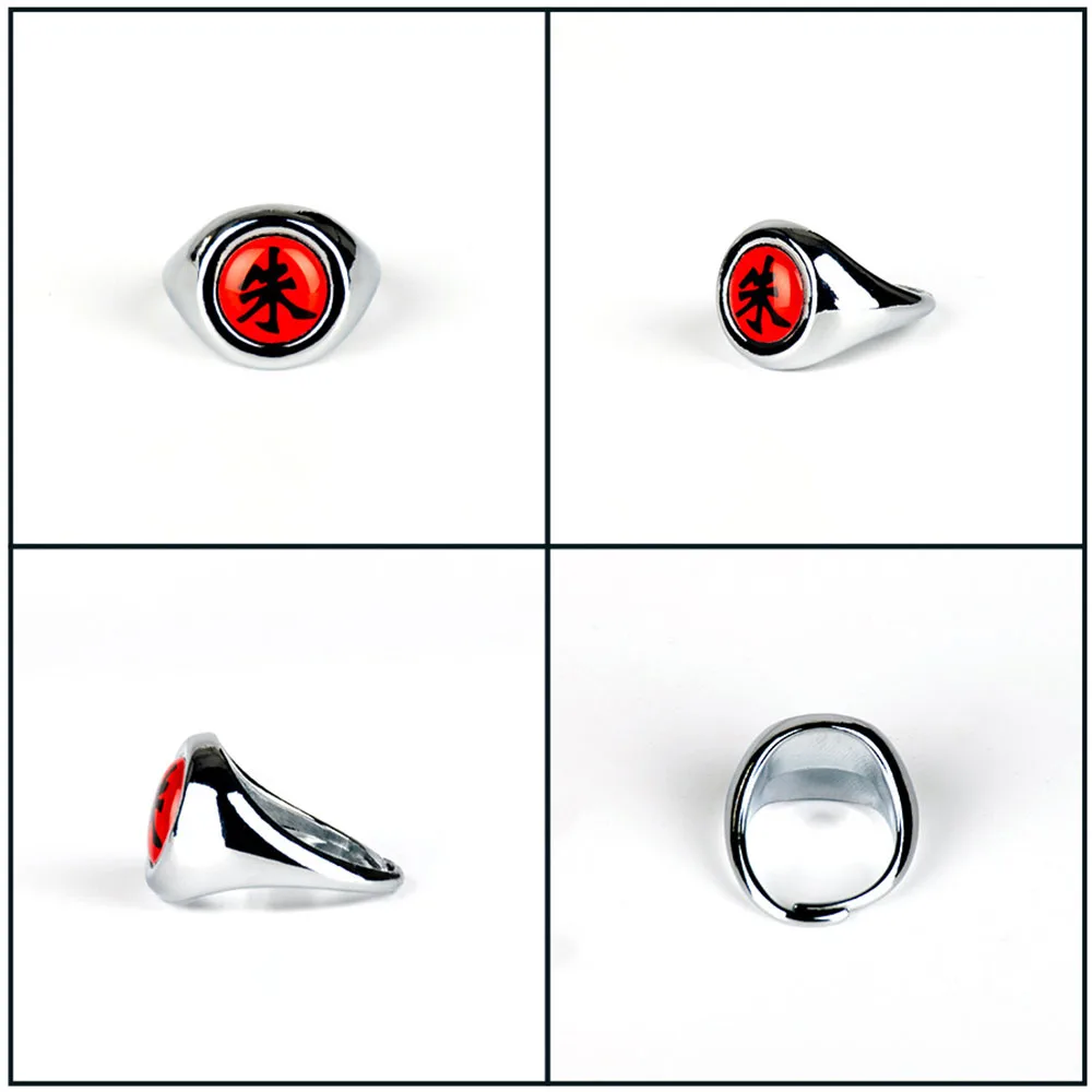 4PCS SET Anime Naruto Rings Headbands necklace Keychain Cosplay Accessories Props Figure Action Akatsuki Itachi Kids Boy Gift - купить по