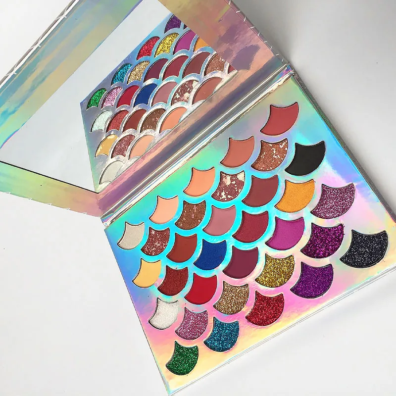 32 цвета русалка долговечные Сияющие тени для век Палитра Личная Этикетка OEM|Тени