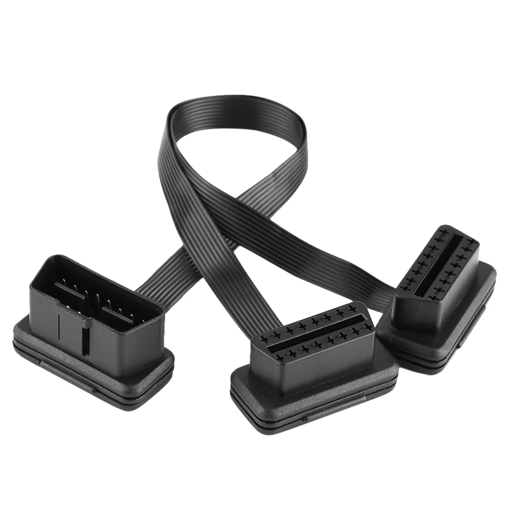 Автомобильный диагностический кабель удлинитель OBD2 16pin 2 в 1 может использоваться