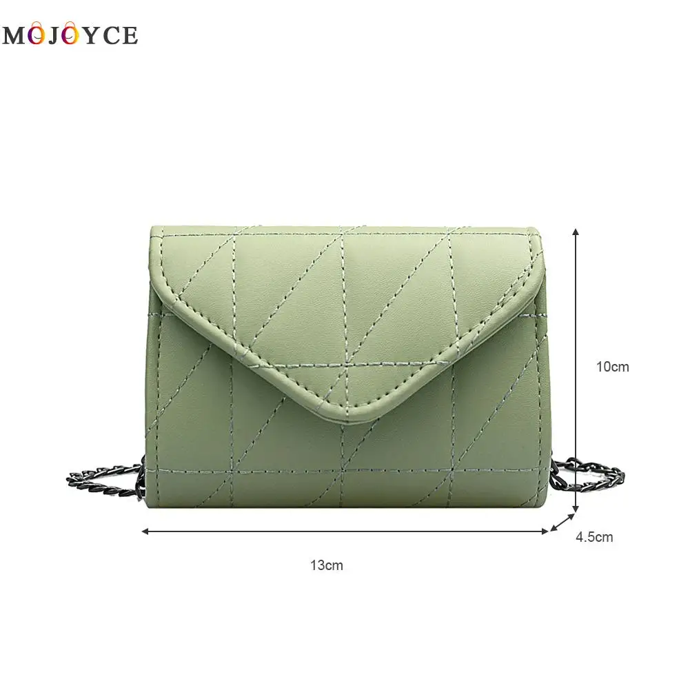 

Popular Simple Female Daily Bag Lattice Pattern PU Leather Crossbody Bag Women Chain Mini Flap Shoulder Handbag
