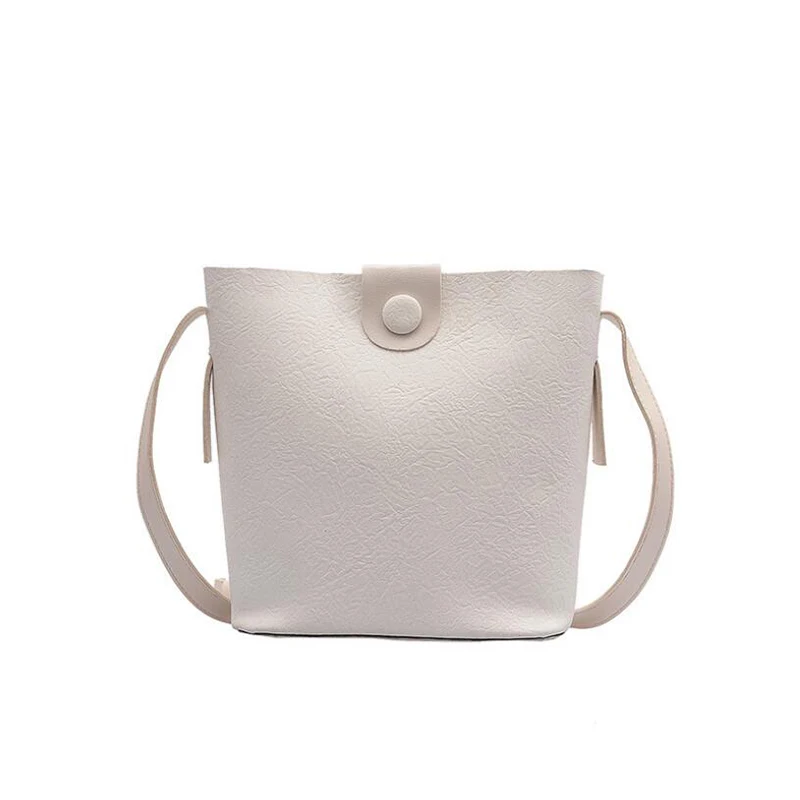 

Casual Female Bucket Bag 2022 Solid Color Wild Messenger Bag Quality PU Leather Small Bag Designers Shoulder Crossbody Bag