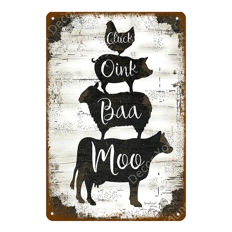 YD7883BI Fresh Eggs Black Grouse Metal Signs Beef Cow Chicken Meat Collection Poster Vintage Wall Painting Craft Farm House Decor YI-164 - Цвет: YD7883BI