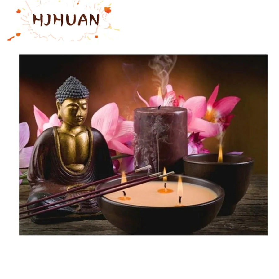 5D Diy Zen статуя Будды цветок магнолии алмазная живопись полная круглая квадратная