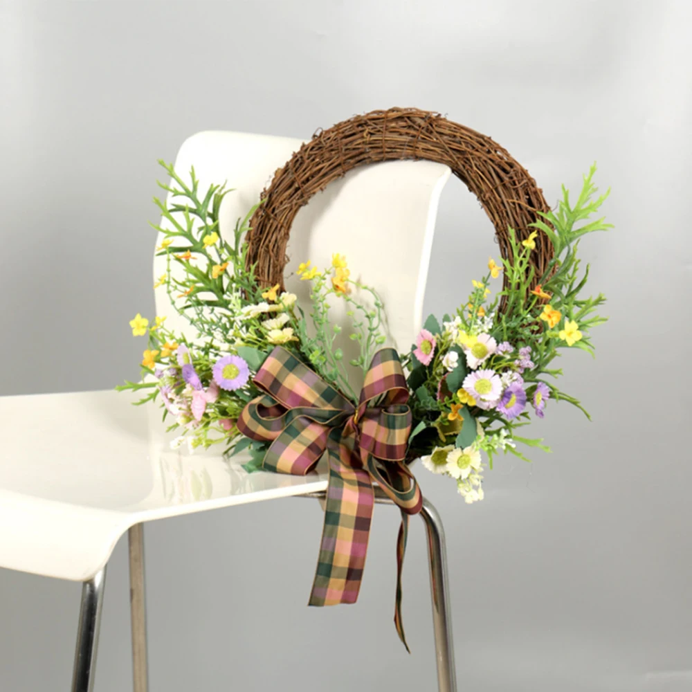 

Flower Garland Summer Spring Wreaths Plastic Door Decor Pendant Sunflower 45x45CM Creative Simulation