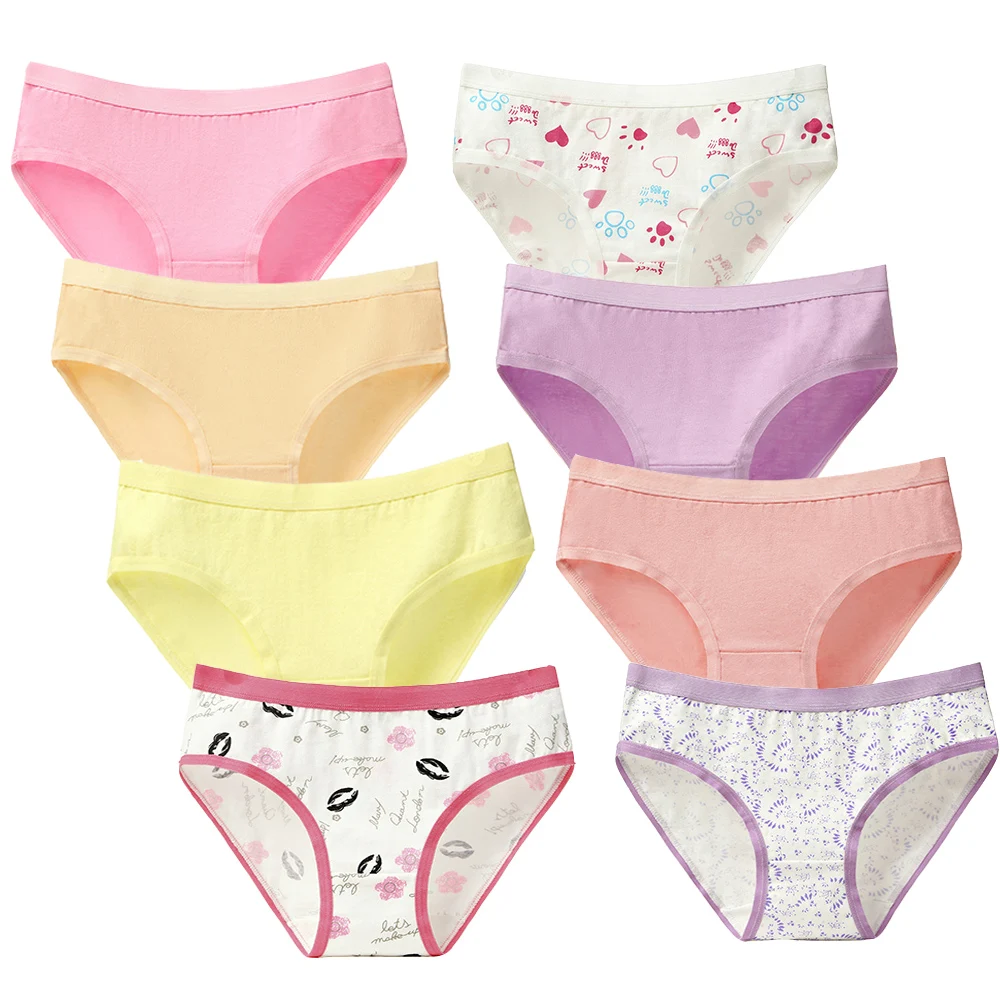 NK26-8pcs-9 8 шт./лот, женские хлопковые трусы, нижнее белье, сексуальные трусики с принтом, дышащие женские трусы, женское нижнее белье размера плюс 3XL - Цвет: NK26-8pcs-9