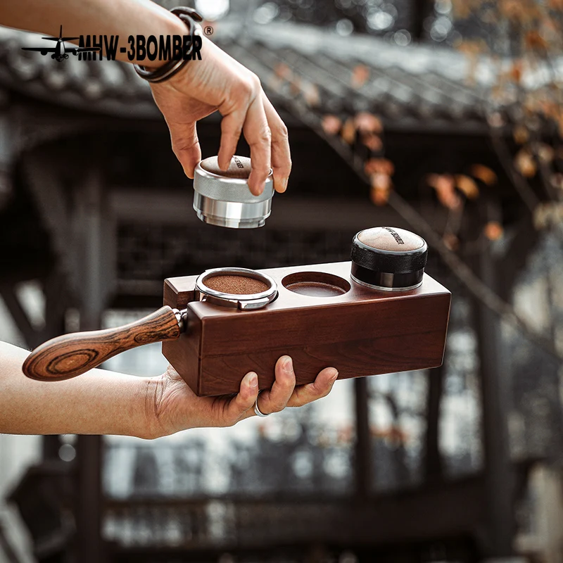 

Walnut Wood Coffee Filter Tamper Holder Espresso Tamper Mat Stand Coffee Maker Support Base Rack Coffee Accessories for Barista