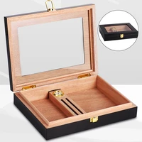 cedar wood cigar travel humidor box portable cigar case w humidifier hygrometer cigar humidor