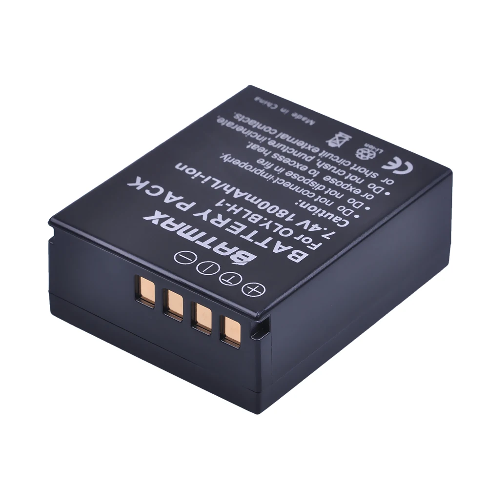 Аккумуляторная батарея Batmax 1800 мА · ч BLH-1 BLH1 + зарядное устройство с двумя USB-портами для камеры Olympus E-M1 Mark II (art.: 3a36665f5ef) - 3a36665f5ef