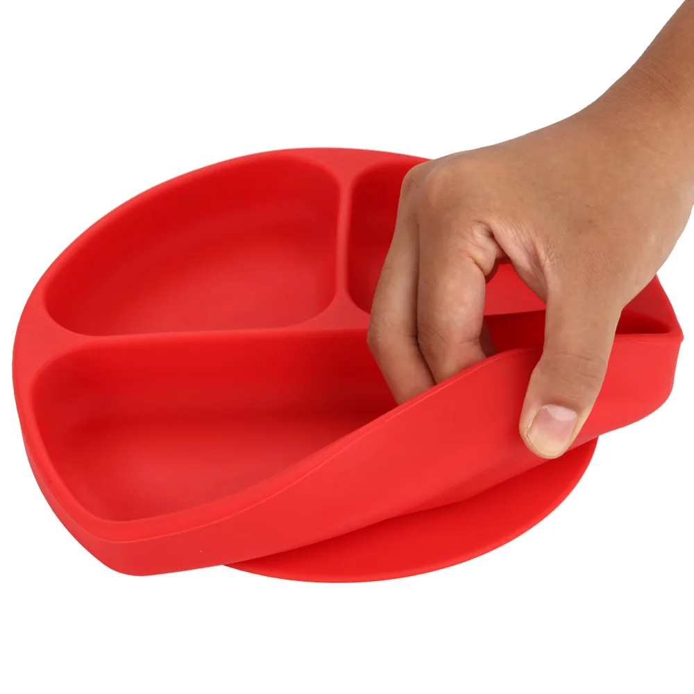 Детская миска для кормления силиконовая тарелка с присоской мощная липкая