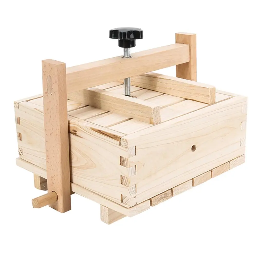 

2-in-1 Manual Tofu Maker Cheese Press Natural Wooden Durable Easy To Assemble For Home Tofu DIY