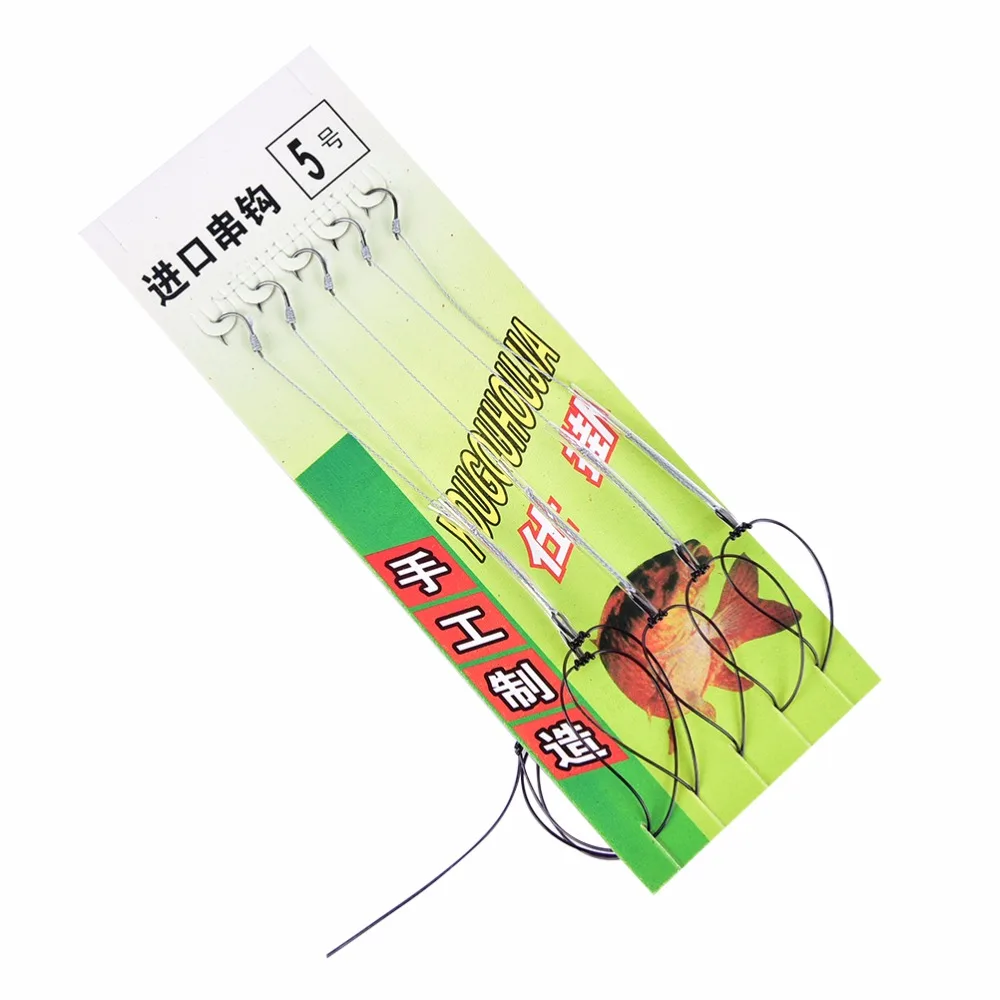 

5pcs/Pack Carp Fishing Hair Rigs Braided Thread Curve Shank fishing Hook with line Carp Rigs Fishing Accessories
