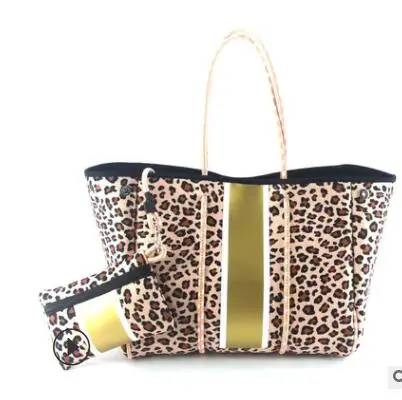 

2021 Neoprene Bag Waterproof Women's Becah Bag Neoprene Tote Large Capacity Multipuple Color Silicon Beach Tote For Summer